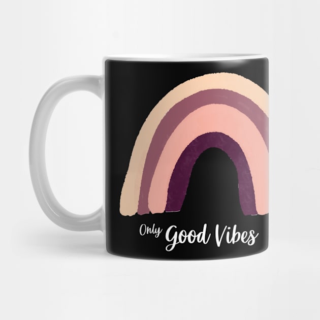 Only good vibes. Rainbow gift boho t-shirt by Lobster Pixels